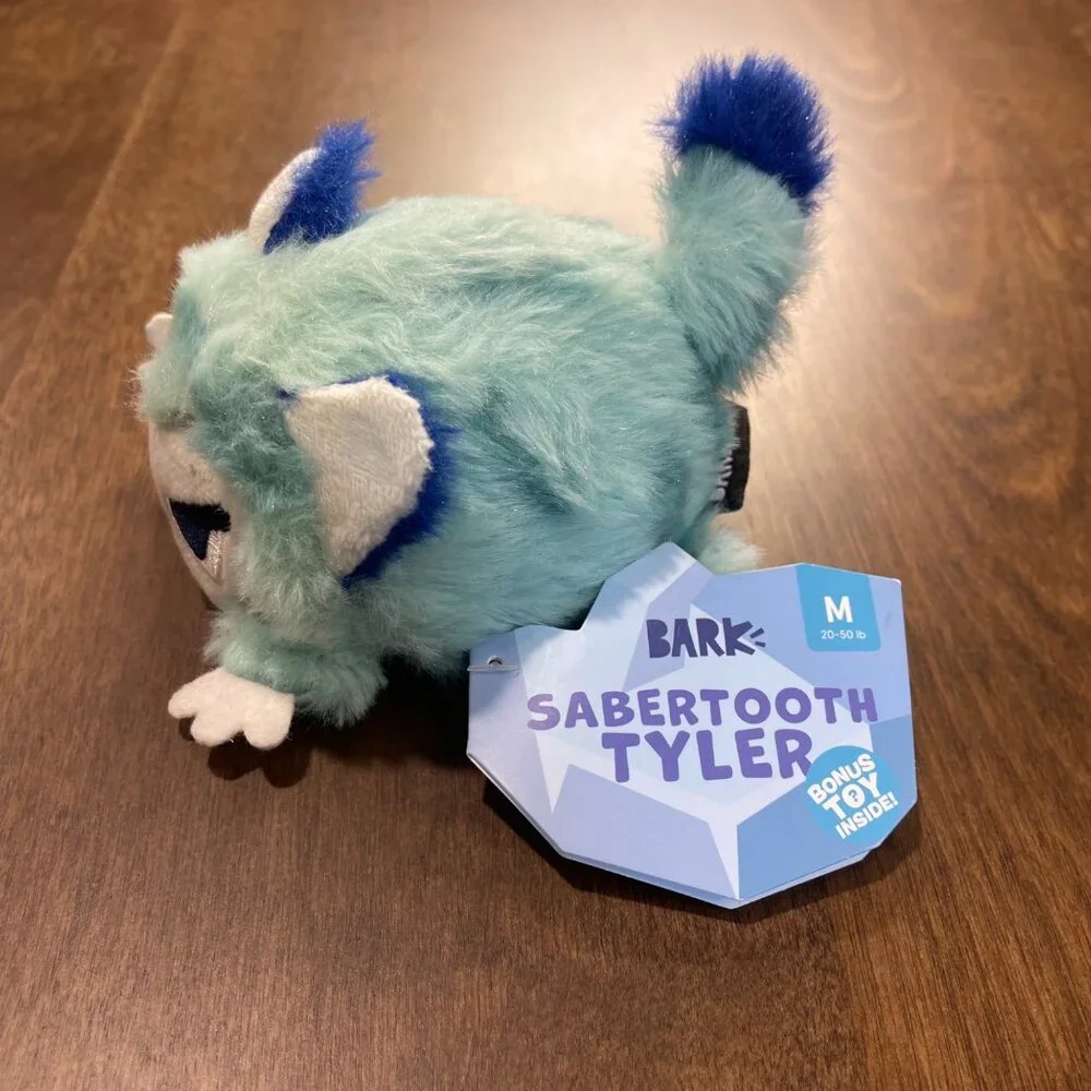 BarkBox Sabertooth Tyler Rip & Reveal Bonus Toy Inside For Medium Dogs 20-50 lbs